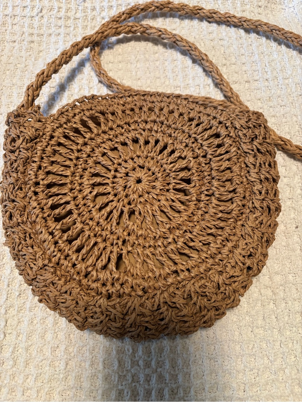 Woven Round Crossbody Bag - Brown - Picture 2 of 4